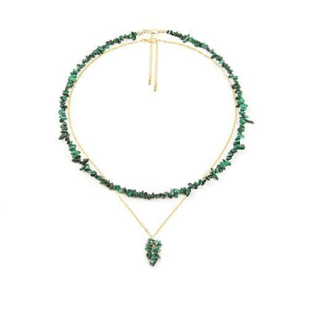 5850 Malachite Necklace Beaded Necklaces Handmade Natural Stone Raw Crystal